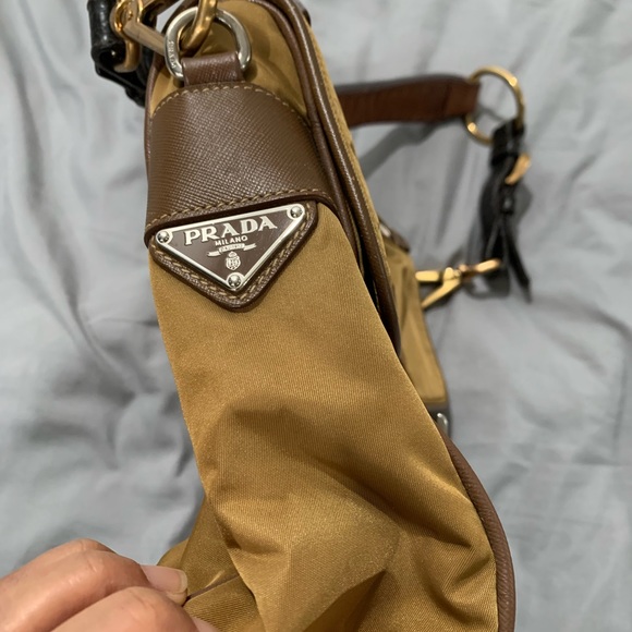 Authentic Prada Nylon bag with leather